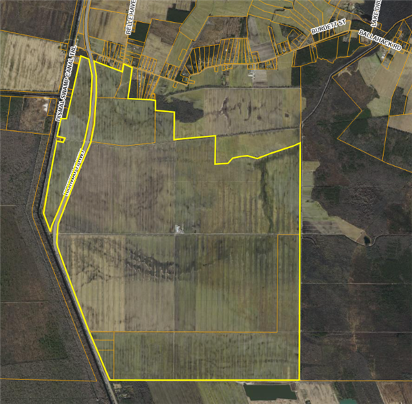 Aerial property boundary map for Praetorian Park